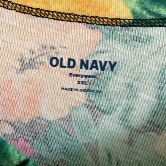 OLD NAVY  CREW NECK FLORAL TEE SHIRT Size XXL Short Sleeves Plus Size Colorful - Picture 5 of 9